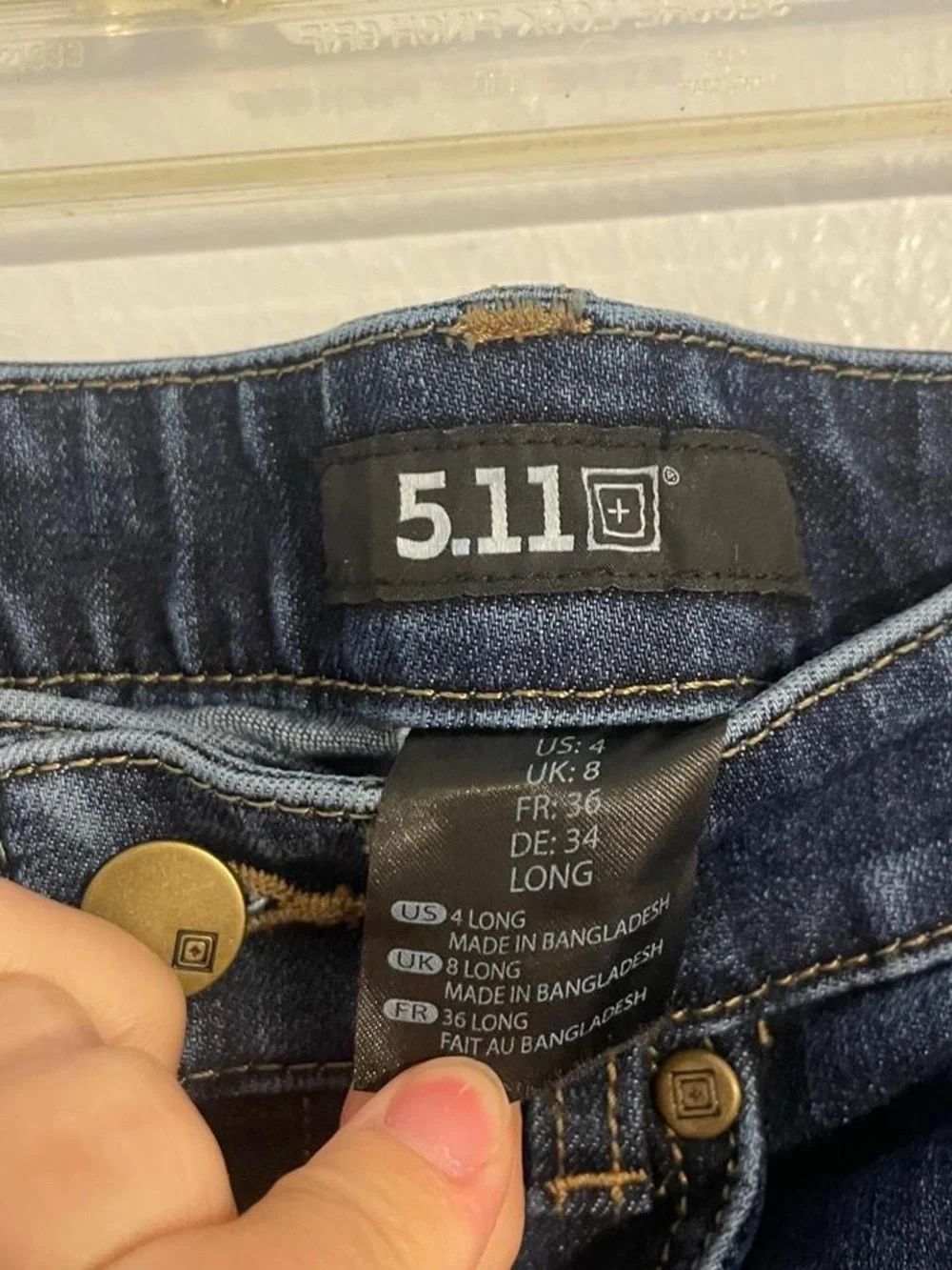 5.11 Tactical Women's 4 Long Dark Wash Classic Skinny Jean Denim Medium Rise